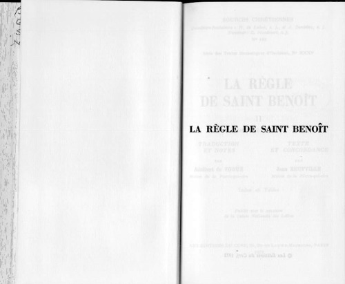 La Règle de S. Benoît Chapitres VIII-LXXIII, tome II