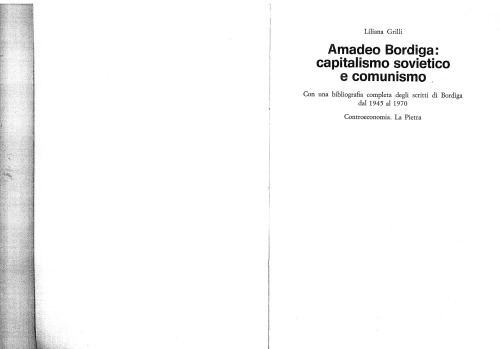 Amadeo Bordiga: capitalismo sovietico e comunismo