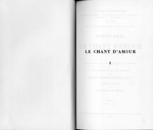 Le Chant d’amour (Melos amoris), tome  I