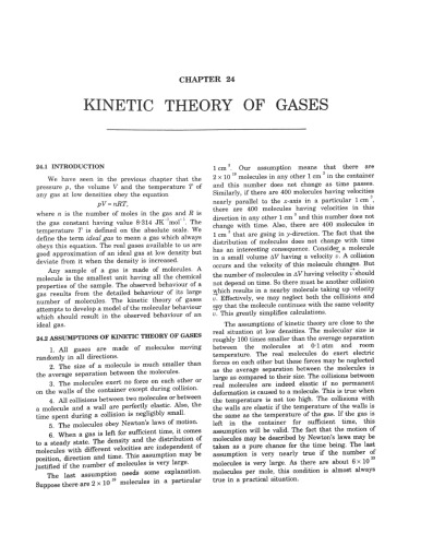 HCV Chapter 24 Kinetic Theory of Gases Concepts of Physics H C Verma IIT JEE Part 2 various Engineering Entrance Exams