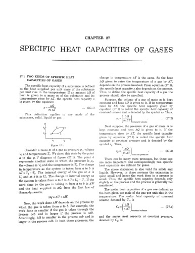 HCV Chapter 27 Specific Heat Capacities of Gases Concepts of Physics H C Verma IIT JEE Part 2 various Engineering Entrance Exams