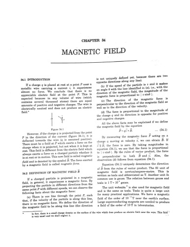 HCV Chapter 34 Magnetic Field Concepts of Physics H C Verma IIT JEE Part 2 various Engineering Entrance Exams