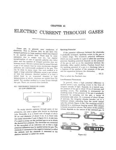 HCV Chapter 41 Electric Current Through Gases Concepts of Physics H C Verma IIT JEE Part 2 various Engineering Entrance Exams