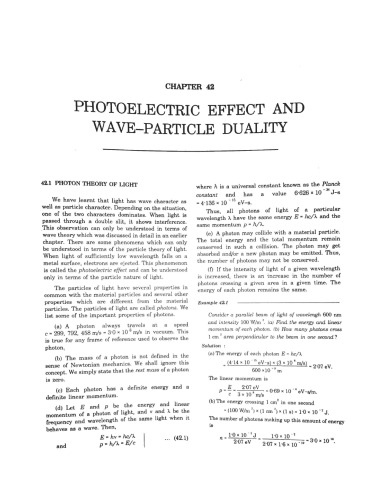 HCV Chapter 42 Photoelectric Effect and Wave Particle Duality Concepts of Physics H C Verma IIT JEE Part 2 various Engineering Entrance Exams