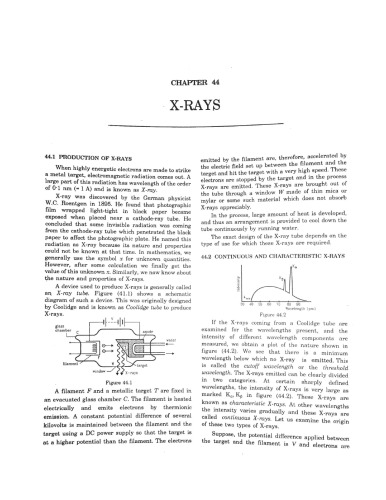 HCV Chapter 44 X Rays Concepts of Physics H C Verma IIT JEE Part 2 various Engineering Entrance Exams