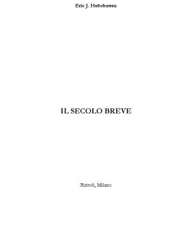Il secolo breve