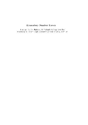 Elementary number theory