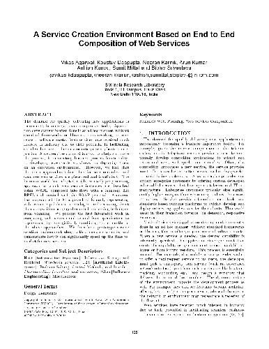 A Service Creation Environment Based on End to End Composition of Web Services
