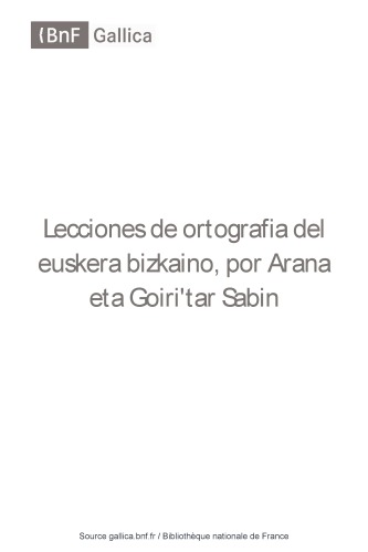 Lecciones de ortografía del euskera bizkaino