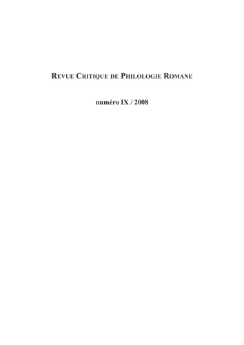 Revue critique de philologie romane