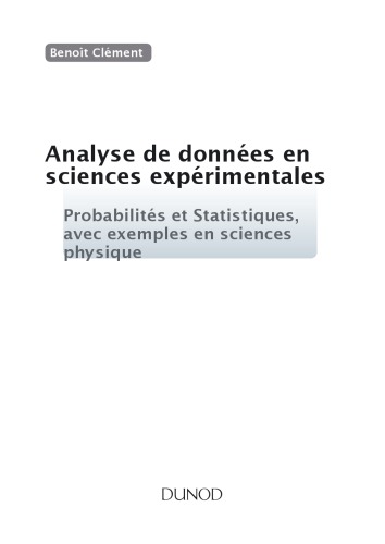 Analyse de données en sciences expérimentales