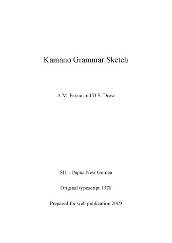 Kamano Grammar Sketch