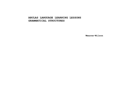 Abulas language learning lessons: grammatical structures