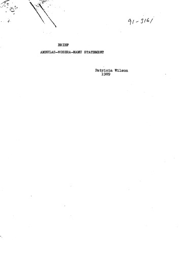 Brief Ambulas-Wosera-Mamu statement