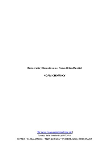 Democracia y mercados en el nuevo orden mundial