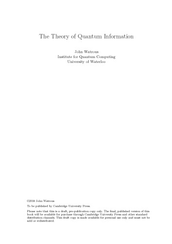 The Theory of Quantum Information
