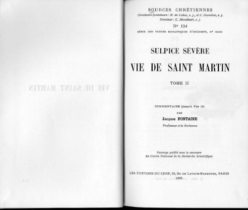 Vie de Saint Martin  Commentaire, tome II.