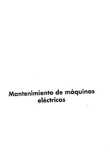 Mantenimiento de Máquinas Eléctricas