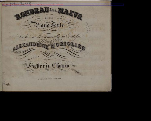 Rondeau a la mazur. Pour le piano forte