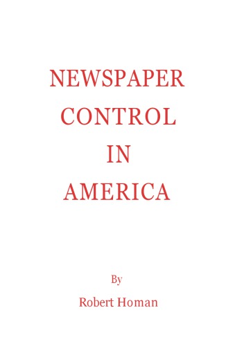 Newspaper Control in America