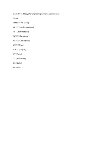 Chemistry in 30 days