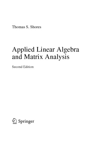 Applied Linear Algebra and Matrix Analysis