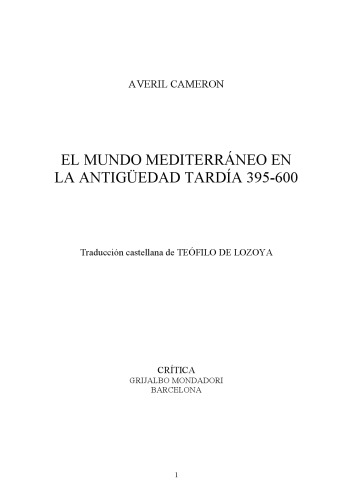 El mundo mediterráneo en la antigüedad tardía, 395-600