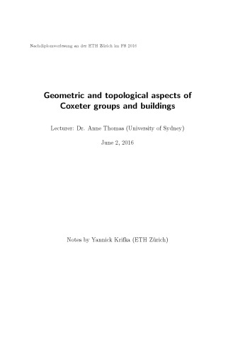 Geometric and topological aspects of Coxeter groups and buildings [lecture notes]