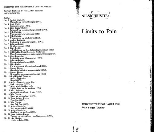Limits to pain