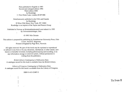 Crime control as industry: towards gulags, Western style