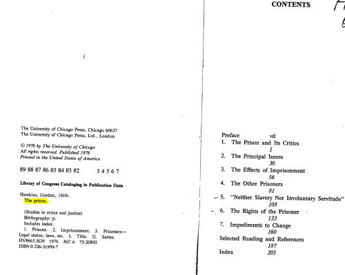 The prison: policy and practice