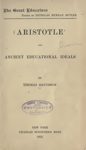 Aristotle and Ancient Educational Ideals