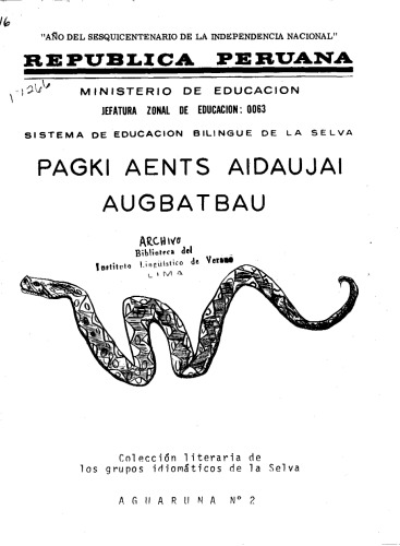 Pagki aents aidaujai augbatbau. Cuentos acerca de las Boas