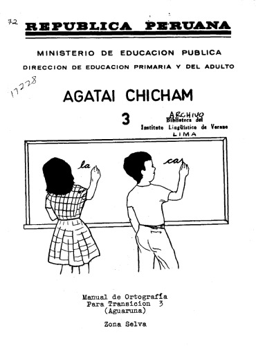 Agatai chicham 3. Manual de Ortografía Para Transicion 3