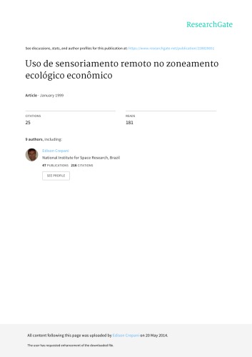 USO DE SENSORIAMENTO REMOTO NO ZONEAMENTO ECOLÓGICO ECONÔMICO
