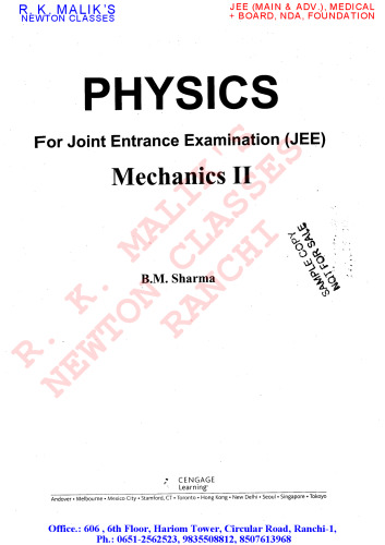 Physics for Joint Entrance Examination (JEE): Mechanics II