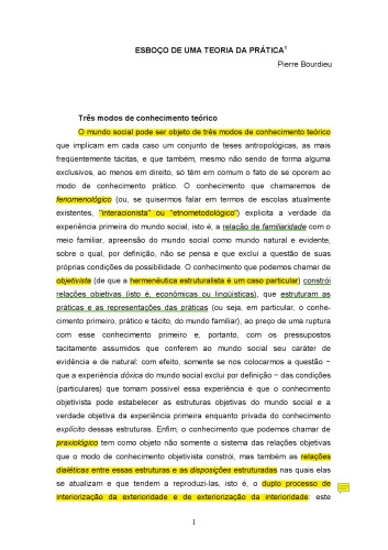 Esboço de uma teoria da prática