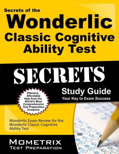 Secrets of the Wonderlic Contemporary Cognitive Ability Test Study Guide