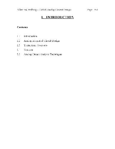 CMOS Analog Circuit Design