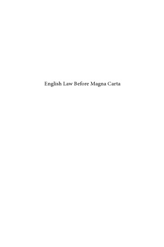 English Law Before Magna Carta