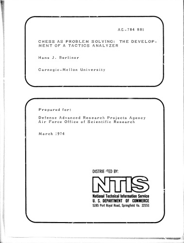 Chess as problem solving: the development of a tactics analyzer