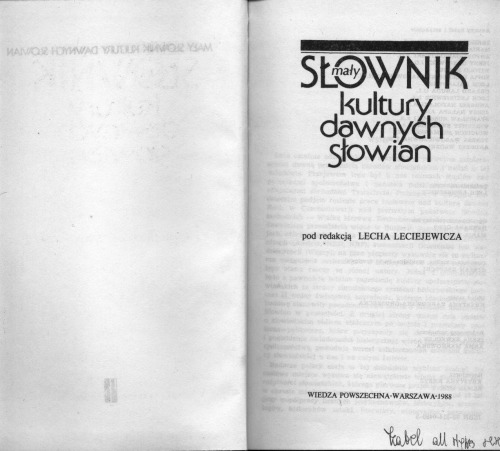 Mały słownik kultury dawnych Słowian