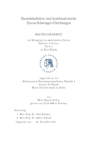 Baumfakultäten und kombinatorische Dyson-Schwinger-Gleichungen