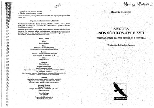 Angola nos séculos XVI e XVII: estudos sobre fontes, métodos e história