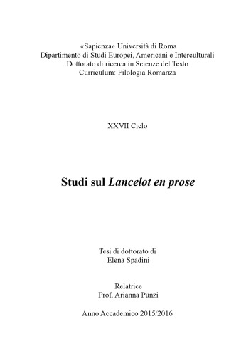 Studi sul Lancelot en prose