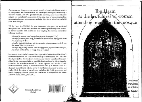 Ibn Hazm on the Lawfulness of Women Attending Mosque