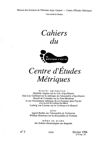 Cahiers du Centre d’Études Métriques