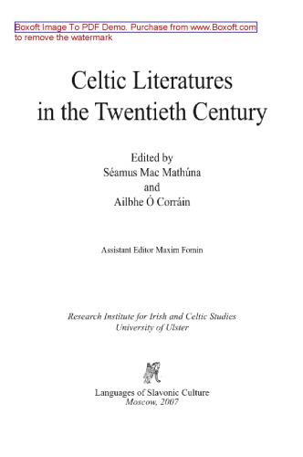 Celtic literatures in the twentieth century