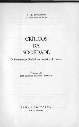 Criticos da sociedade o pensamento radical na américa do norte
