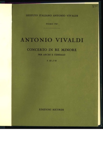 Concerto in re minore. T. 176